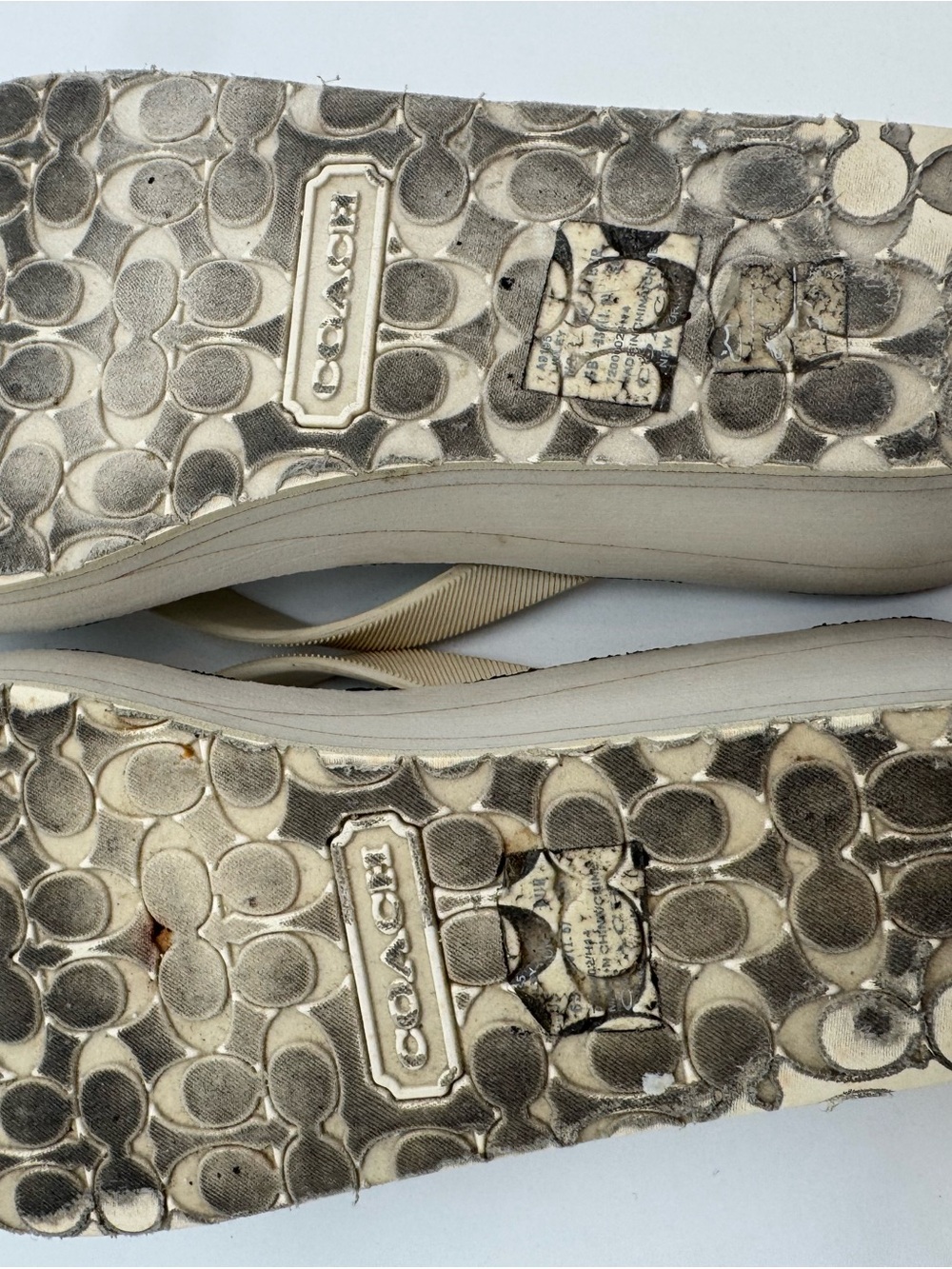 Coach Leopard Print Platform Flip Flop - Beige Straps size 6 - Picture 7 of 8